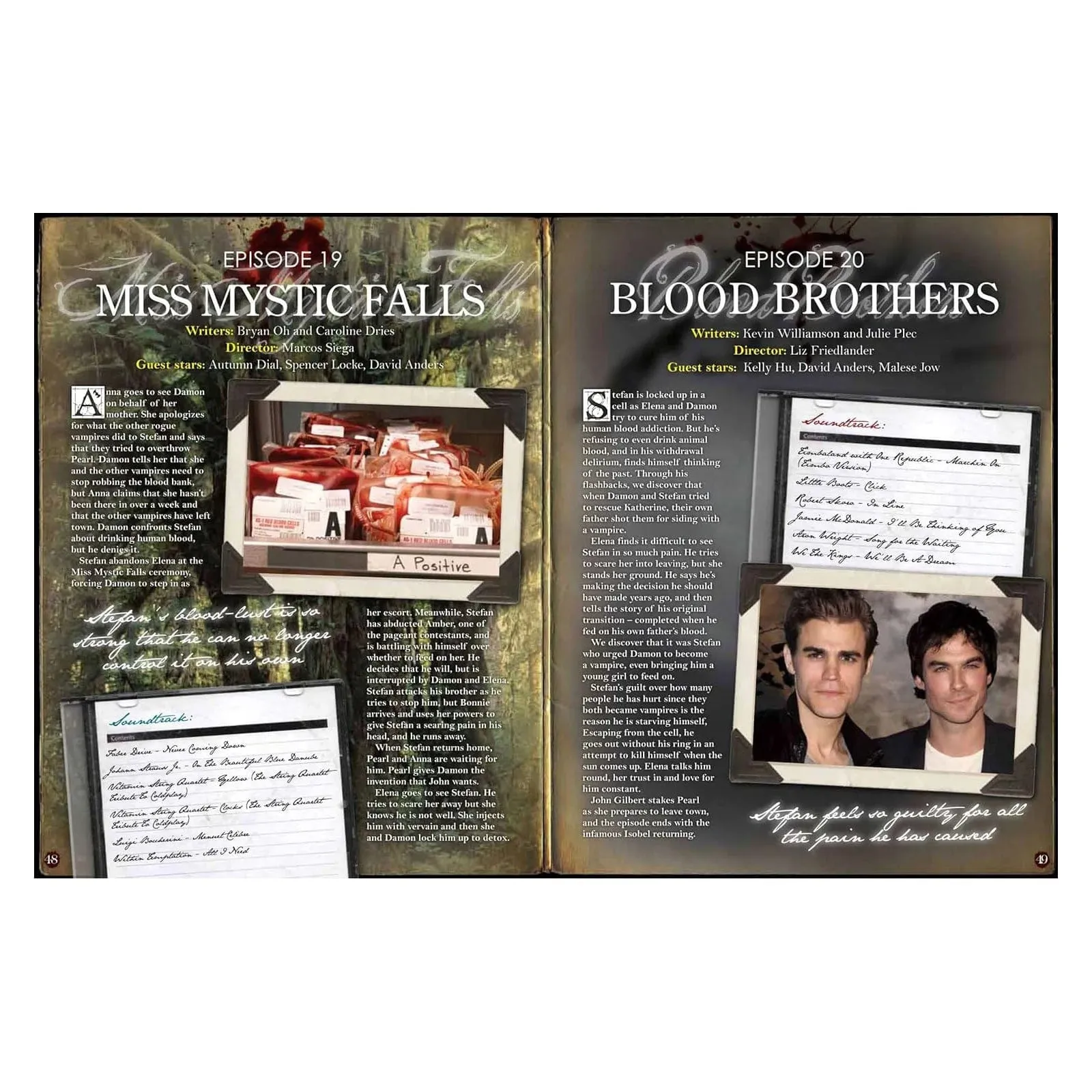 100% The Vampire Diaries Harcover Book Unofficial Guide with FREE Poster
