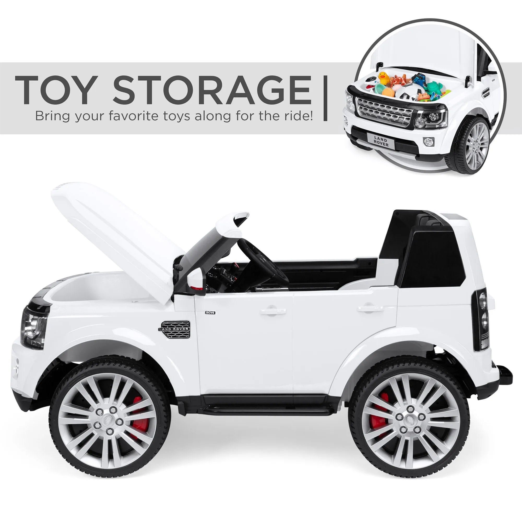 12V 2-Seater Licensed Land Rover Ride-On w/ Parent Remote Control