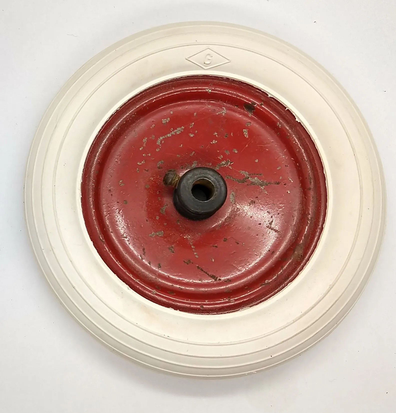 1920's Erector Gilbert wheels with tires and hubs. 4-1/8" diameter DN or DR