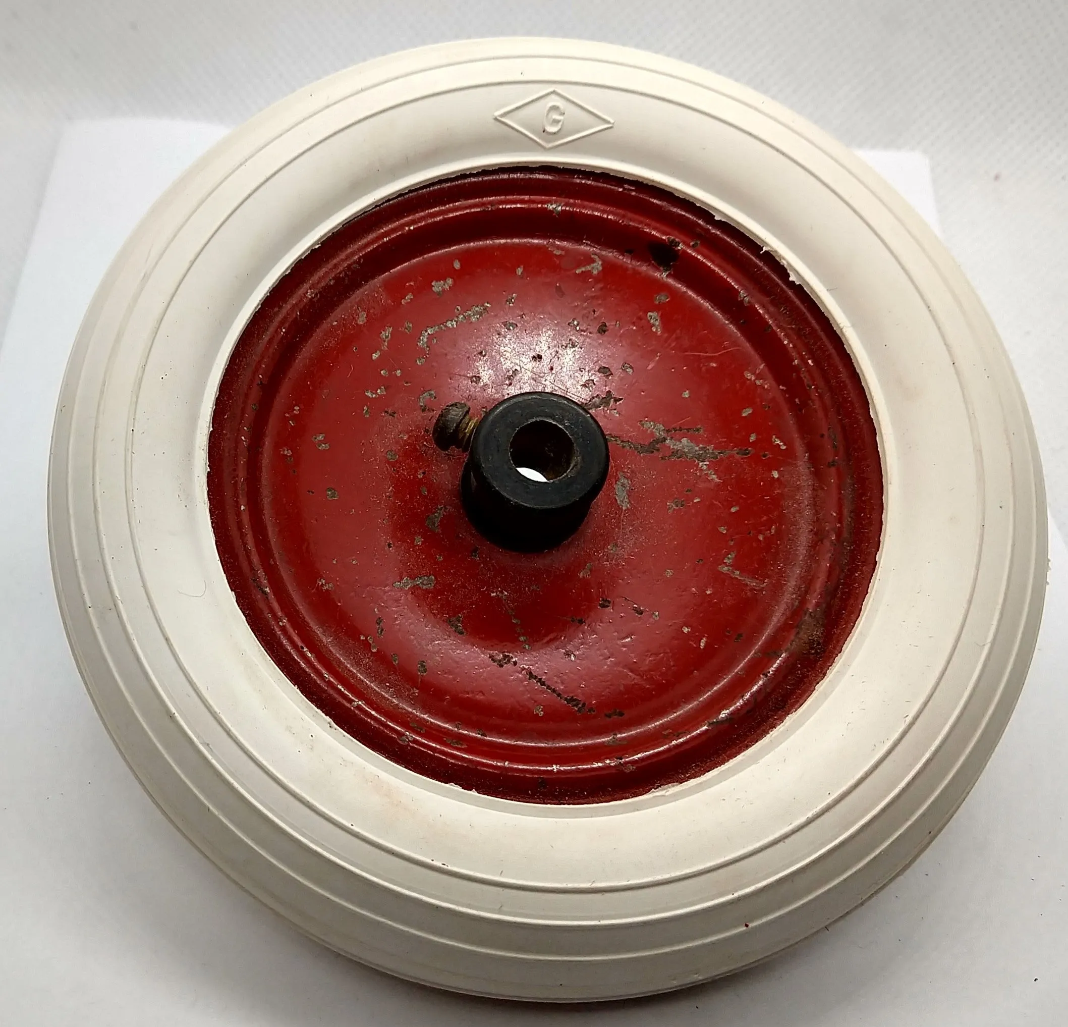 1920's Erector Gilbert wheels with tires and hubs. 4-1/8" diameter DN or DR