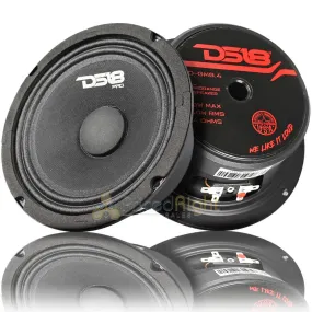 2 Pack DS18 PRO-GM6.4 6.5" Midrange Speakers 4 Ohm 960W Max Mid Range Pair