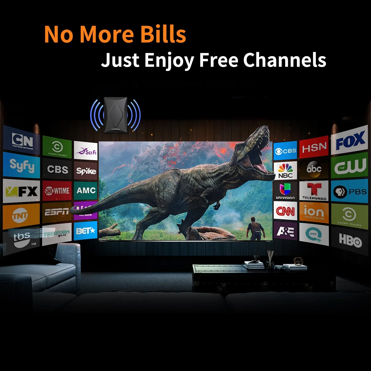 2024 Release TV Antenna for Smart TV, 1000  Miles Long Range Digital TV Antenna Indoor Ourdoor with Amplifier Signal Booster - Support 360° Reception 4K 1080p HD VHF UHF for All Smart/Old TVs