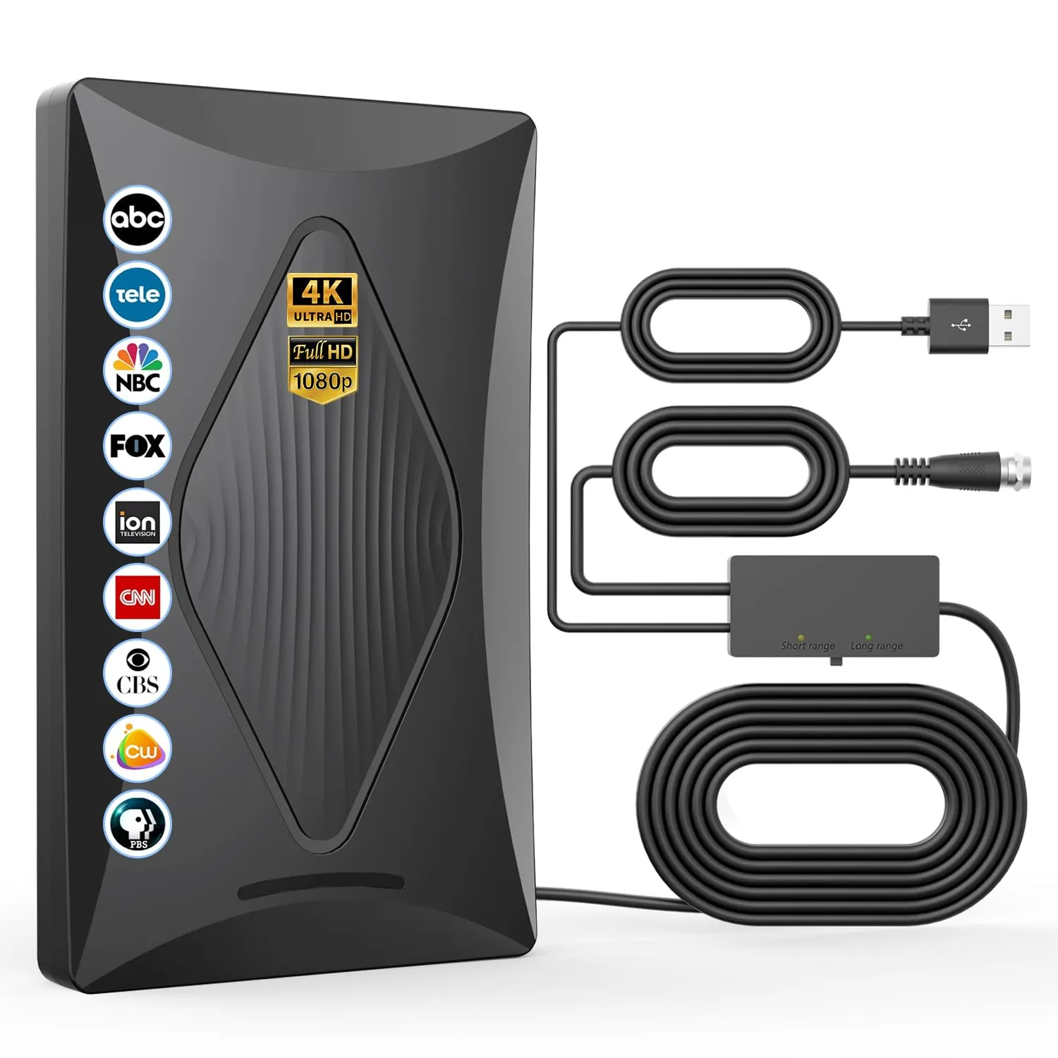 2024 Release TV Antenna for Smart TV, 1000  Miles Long Range Digital TV Antenna Indoor Ourdoor with Amplifier Signal Booster - Support 360° Reception 4K 1080p HD VHF UHF for All Smart/Old TVs