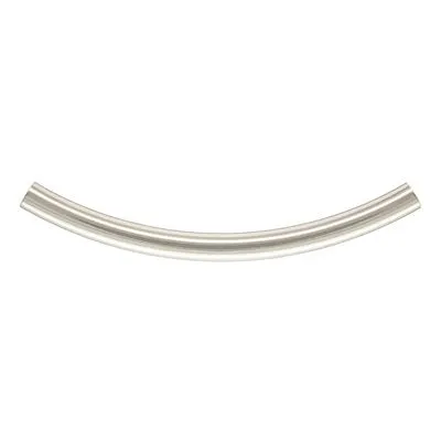 25 mm .925 Sterling Silver Curved Tube / 4 Pieces