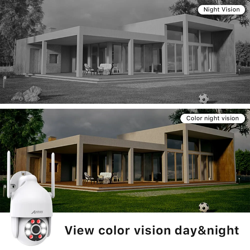 2K WiFi Outdoor Pan-Tilt 360° View, 3MP Surveillance Cameras with Motion Detection, Siren, 2-Way Audio, Full Color Night Vision, Waterproof