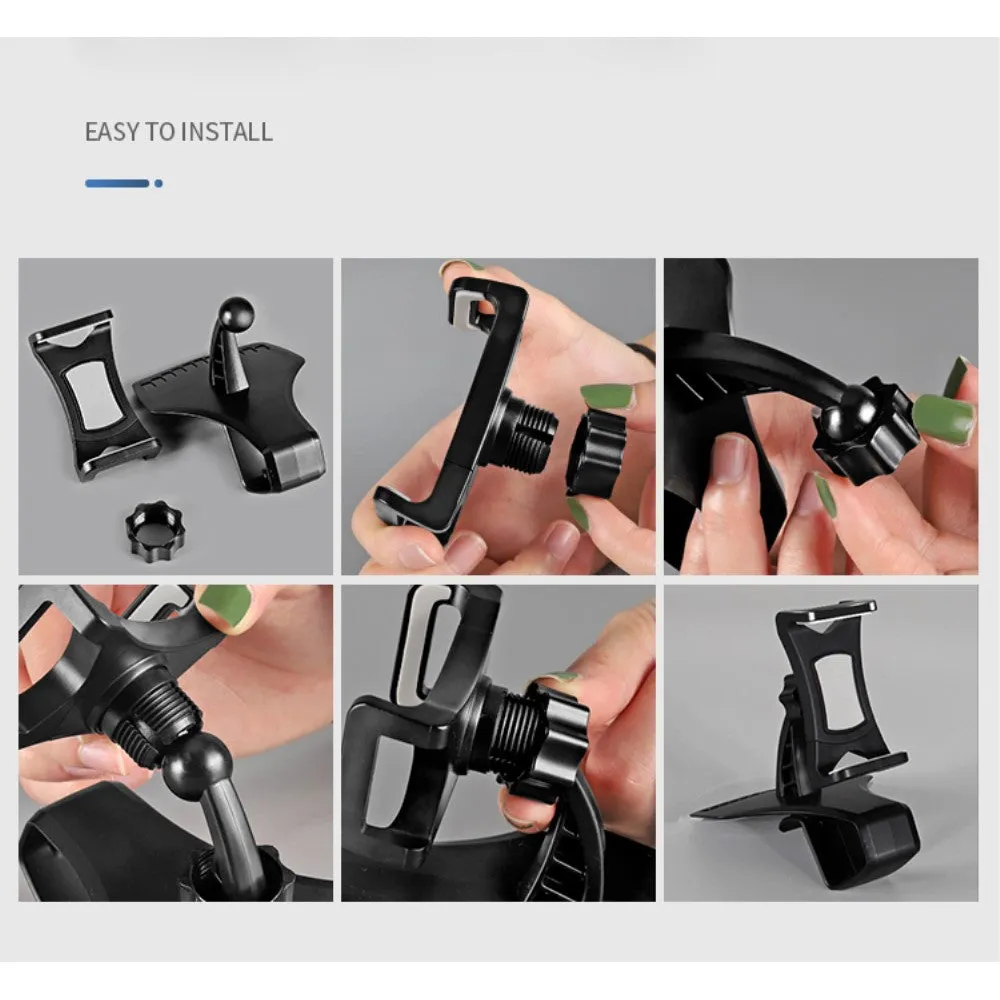 3 in 1 Car GPS Smartphone Holder: Dashboard / Visor Clamp   AC Grid Clip for Huawei P Smart Z (2019) - Black