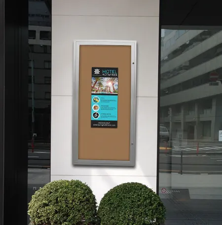 36 x 48 Extra Large Outdoor Enclosed Poster Display Case with LED Lighting | Weatherproof XL Single Door Metal Display Case in 4 Finishes