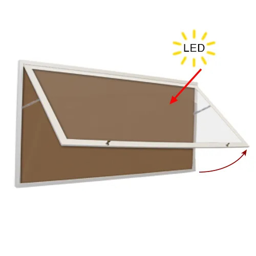 36 x 84 Extra Large Outdoor Enclosed Poster Case with LED Light | Single Door Metal Cabinet   Bulletin Board and  XL Viewable Window Area