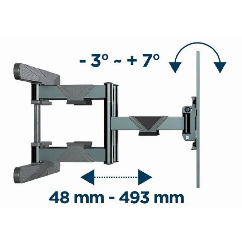 40-80" Full Motion Cantilever Wall Mount Bracket Swivel Tilt For Lcd Tv -H8