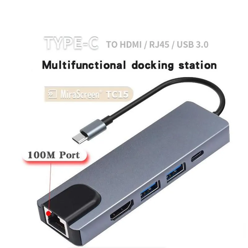 5 In 1 Type C Multi-Port Hub Q-TZ201