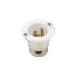 5278C Leviton 15 Amp, 125 Volt, NEMA 5-15P, 2P, 3W, Flanged Inlet Receptacle - White