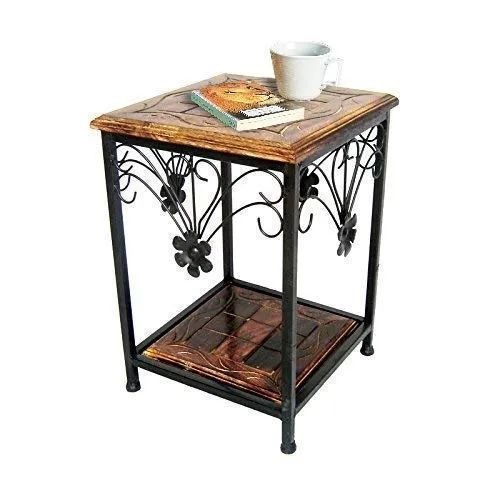 Aayat Enterprises Wooden Coffee Table/Center Table/Bedside Table/end Table for Living Room Bedroom Sitting Stool Walnut (Black & Brown)