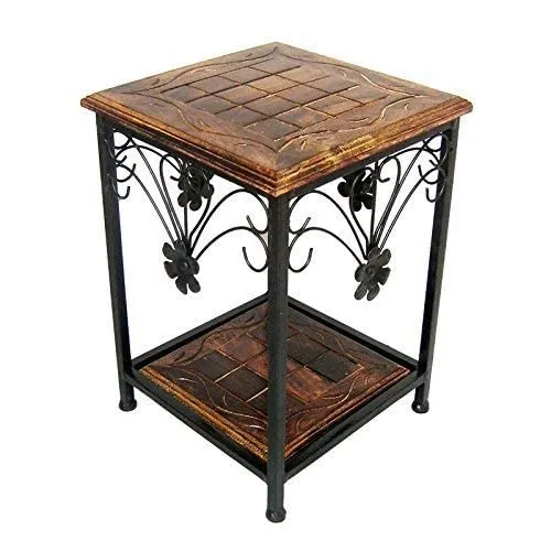 Aayat Enterprises Wooden Coffee Table/Center Table/Bedside Table/end Table for Living Room Bedroom Sitting Stool Walnut (Black & Brown)