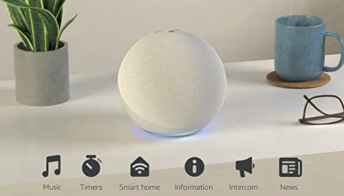 All-new Echo (4th Gen) | With premium sound, smart home hub, and Alexa | Glacier White