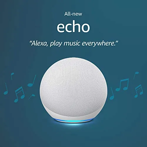 All-new Echo (4th Gen) | With premium sound, smart home hub, and Alexa | Glacier White
