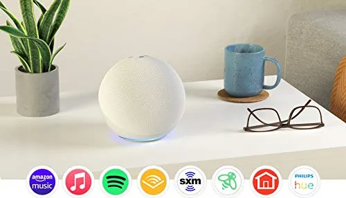 All-new Echo (4th Gen) | With premium sound, smart home hub, and Alexa | Glacier White