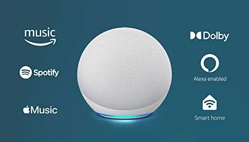 All-new Echo (4th Gen) | With premium sound, smart home hub, and Alexa | Glacier White