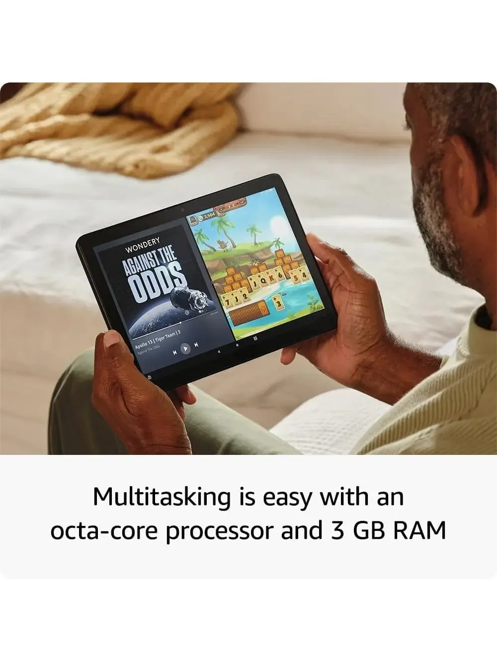 Amazon Fire HD 10 tablet, built for relaxation, 10.1" vibrant Full HD screen, octa-core processor, 3 GB RAM, latest model (2023 release), 32 GB, Ocean