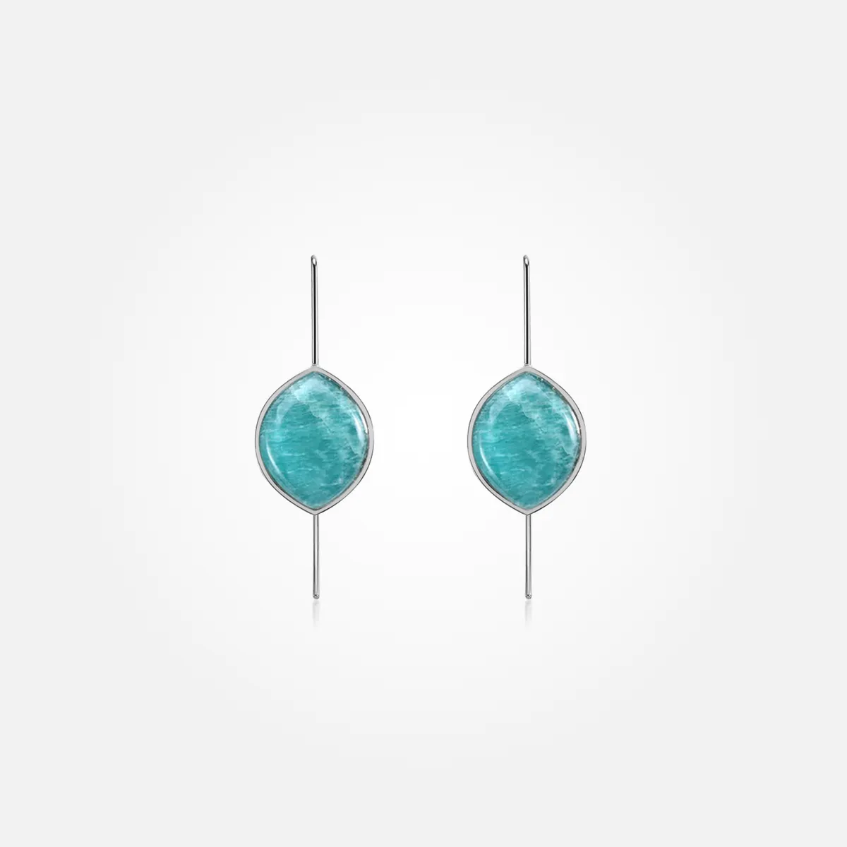 Amazonite Stone Earrings (Curved)