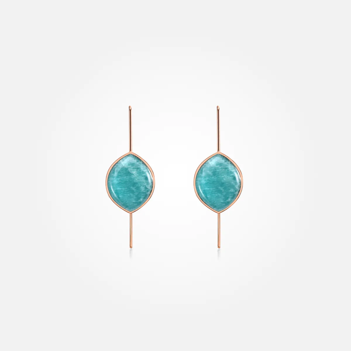 Amazonite Stone Earrings (Curved)
