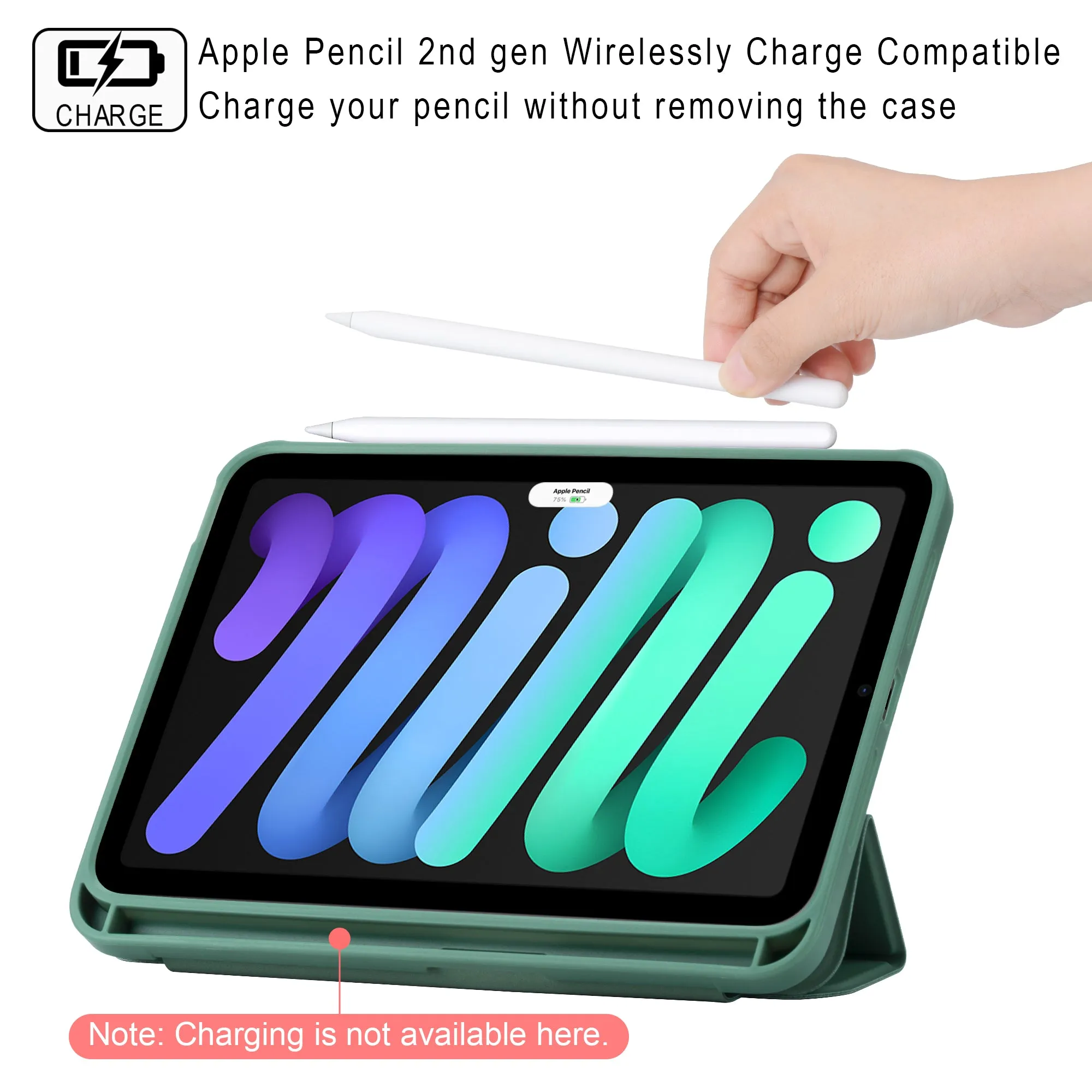 Arae for iPad Mini 6 Case [Corner Protection] Multi-Angle Viewing with Pencil Holder, Kickstand Feature, Auto Wake/Sleep