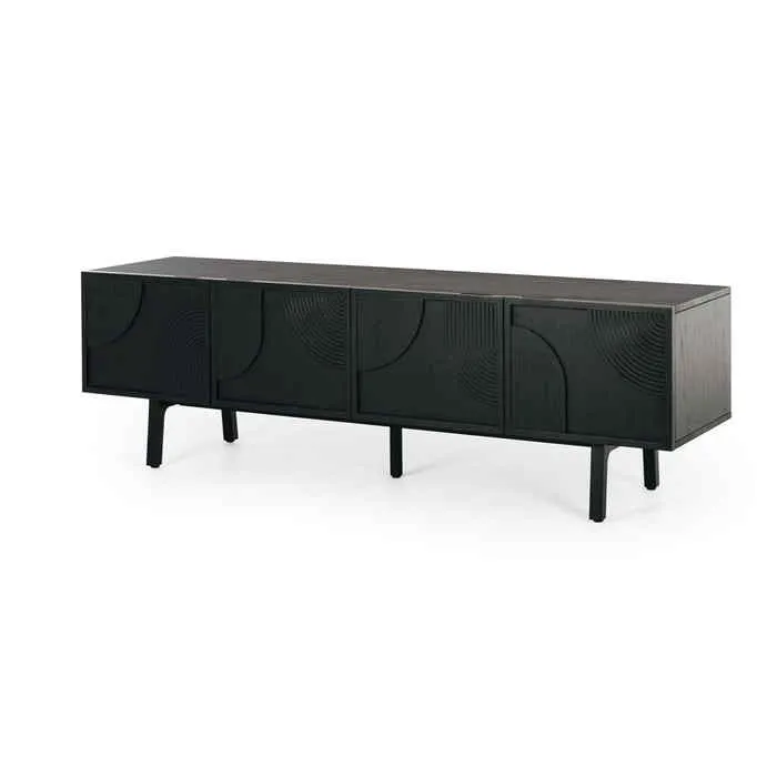 Arc TV Stand - Black Oak