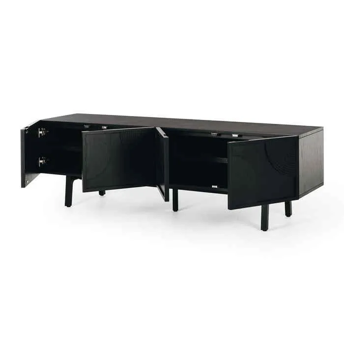 Arc TV Stand - Black Oak