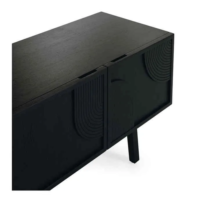 Arc TV Stand - Black Oak