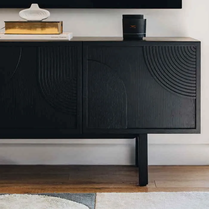 Arc TV Stand - Black Oak