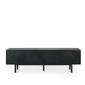 Arc TV Stand - Black Oak
