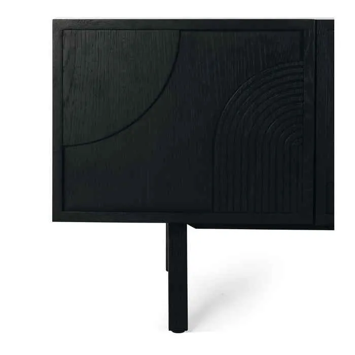 Arc TV Stand - Black Oak