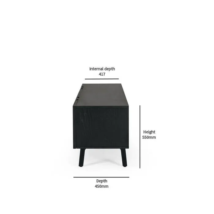 Arc TV Stand - Black Oak