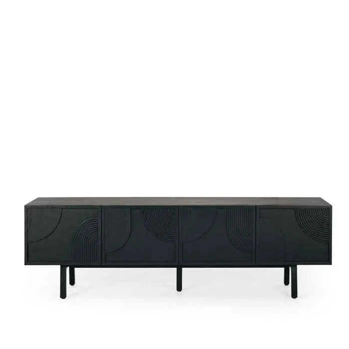 Arc TV Stand - Black Oak