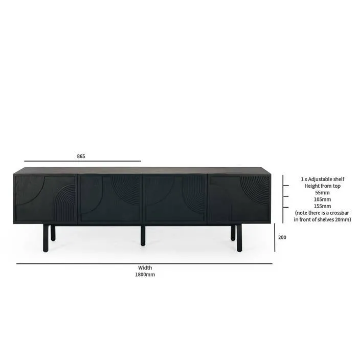 Arc TV Stand - Black Oak