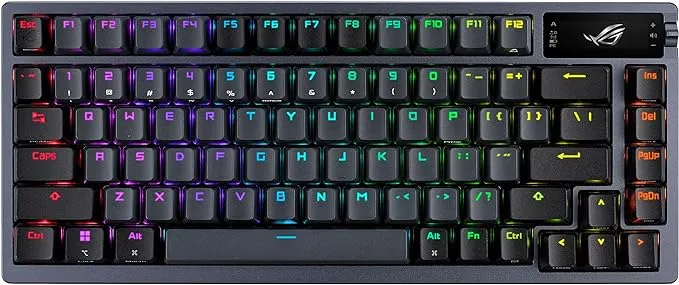 ASUS ROG Azoth 75% Wireless DIY Gaming Keyboard with OLED Display and Hot-Swappable NX Red Switches