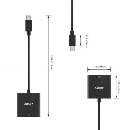 AUKEY CB-V7 Thunderbolt / Mini DisplayPort to VGA 1080P Adapter