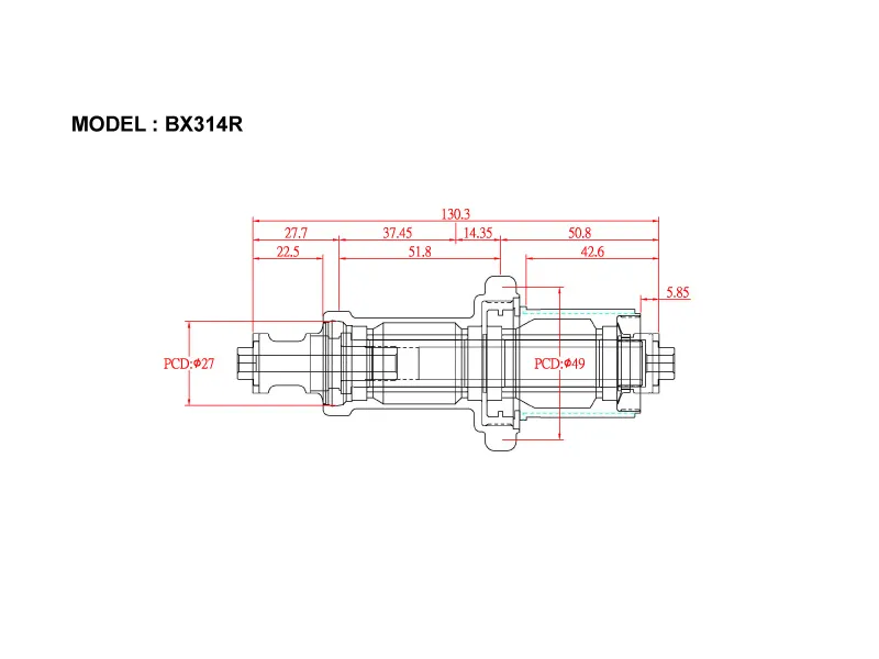 Bitex BX314R Rear Road Hub, Shimano 11s(w/abs)