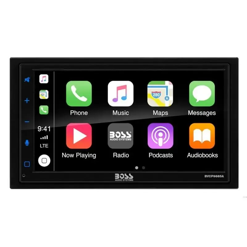 BOSS Double-DIN Multi Media Bluetooth® CarPlay Android Auto Car Stereo Receiver w/ 6.75" Touchscreen