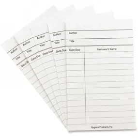 Bright Library Cards, White, 50 count