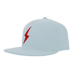BRUCE BOLT SMART FIT Performance Game Hat - ICE BLUE w/ Red Bolt
