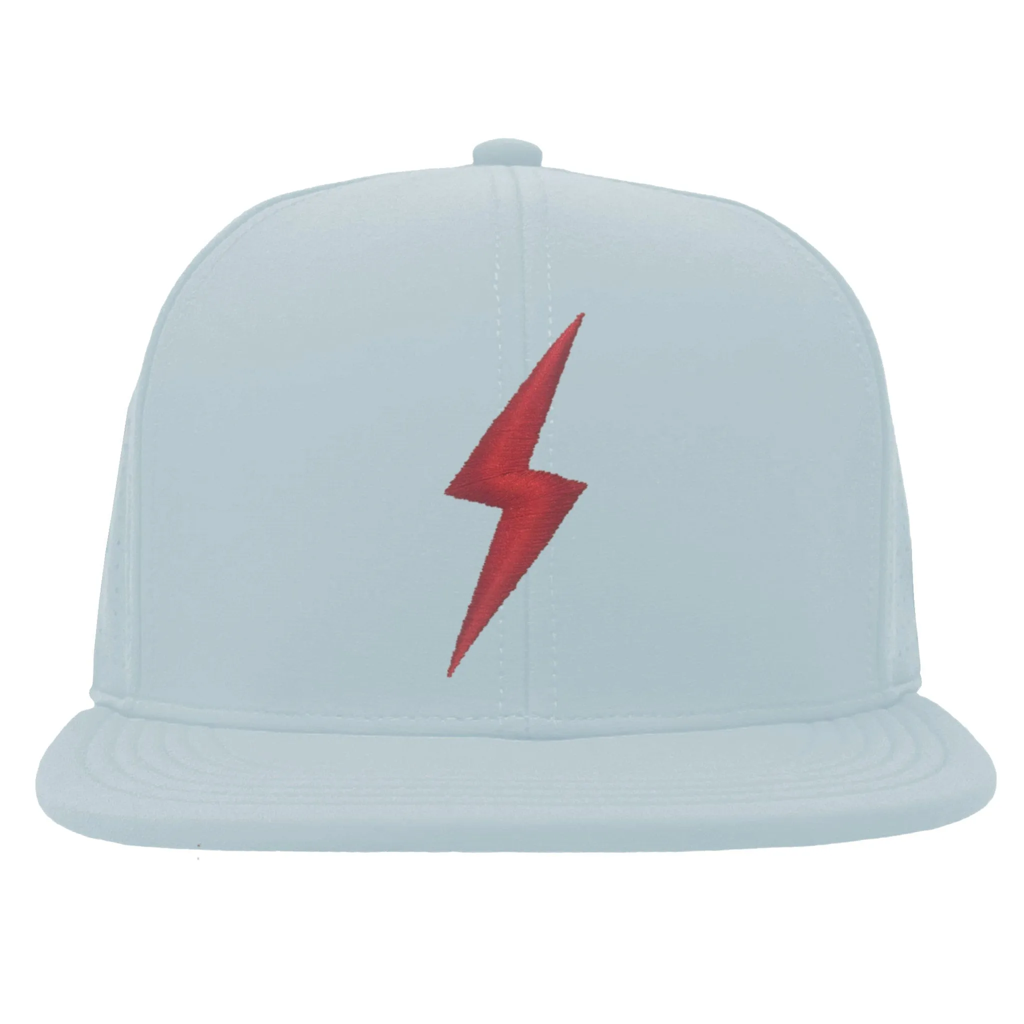 BRUCE BOLT SMART FIT Performance Game Hat - ICE BLUE w/ Red Bolt
