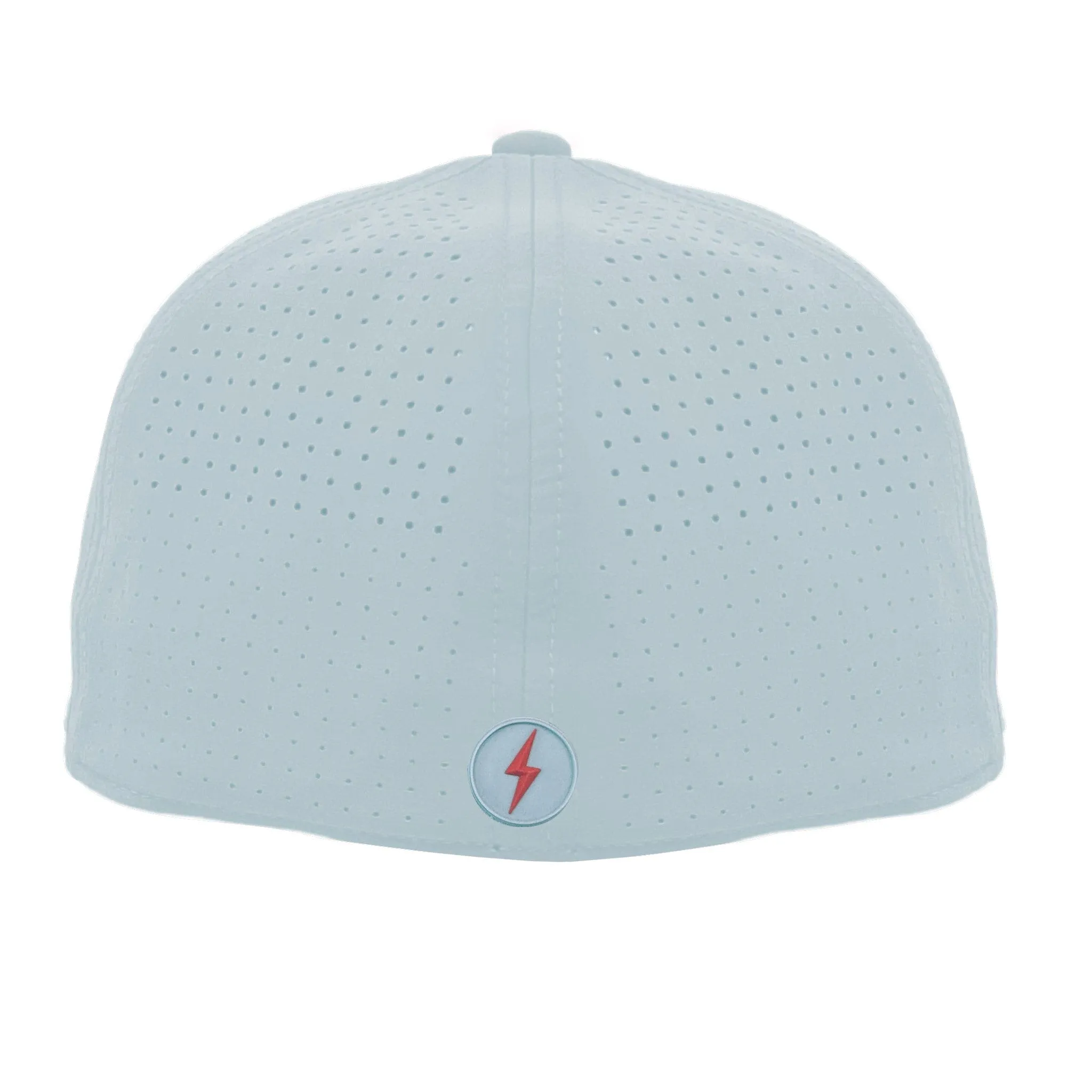 BRUCE BOLT SMART FIT Performance Game Hat - ICE BLUE w/ Red Bolt