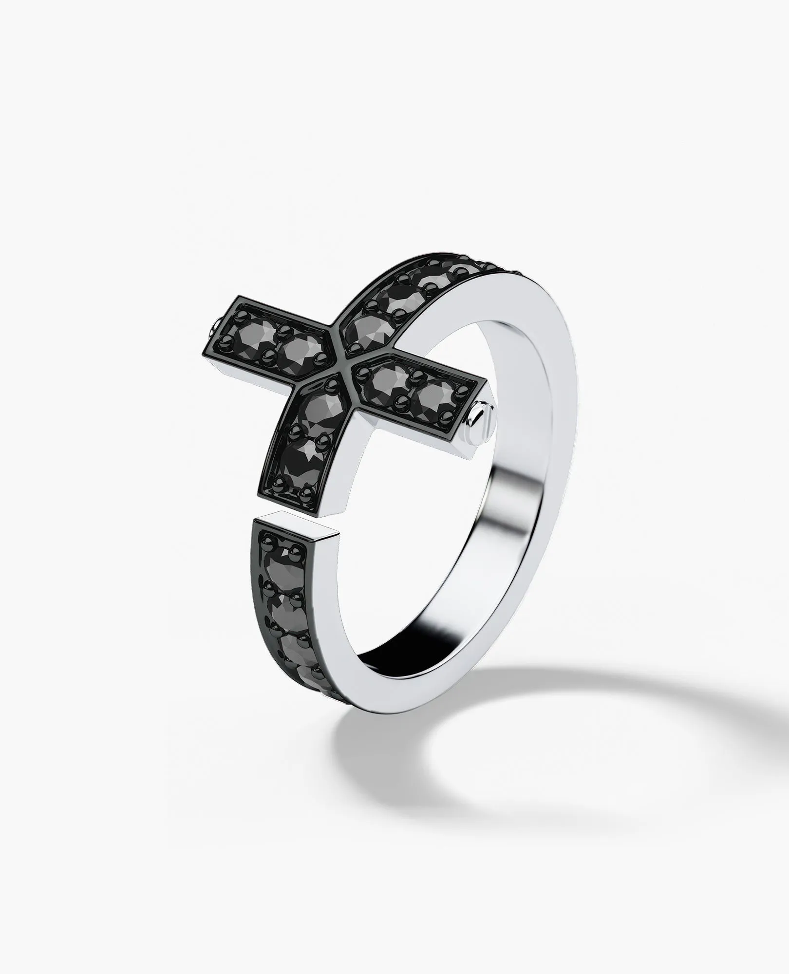 CROSS Gold Ring with 1.45ct Black Diamonds