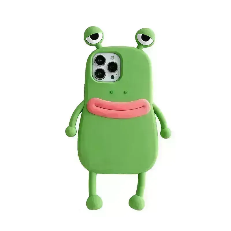 Cute Frog Cartoon Shockproof Bumper Phone Case for Girls