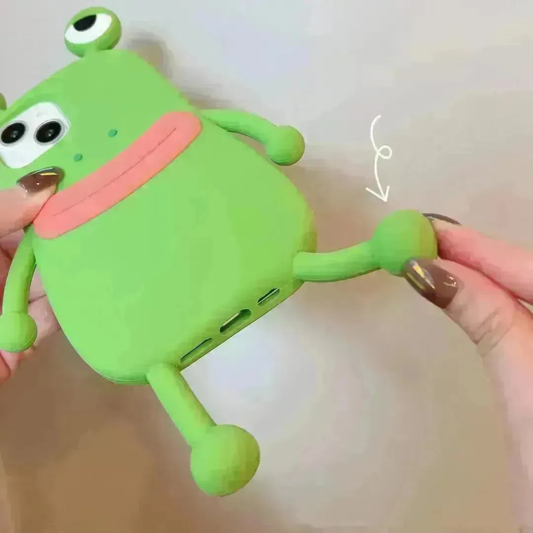 Cute Frog Cartoon Shockproof Bumper Phone Case for Girls