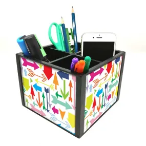Desk Organizer For Stationery -  Colorful Arrows