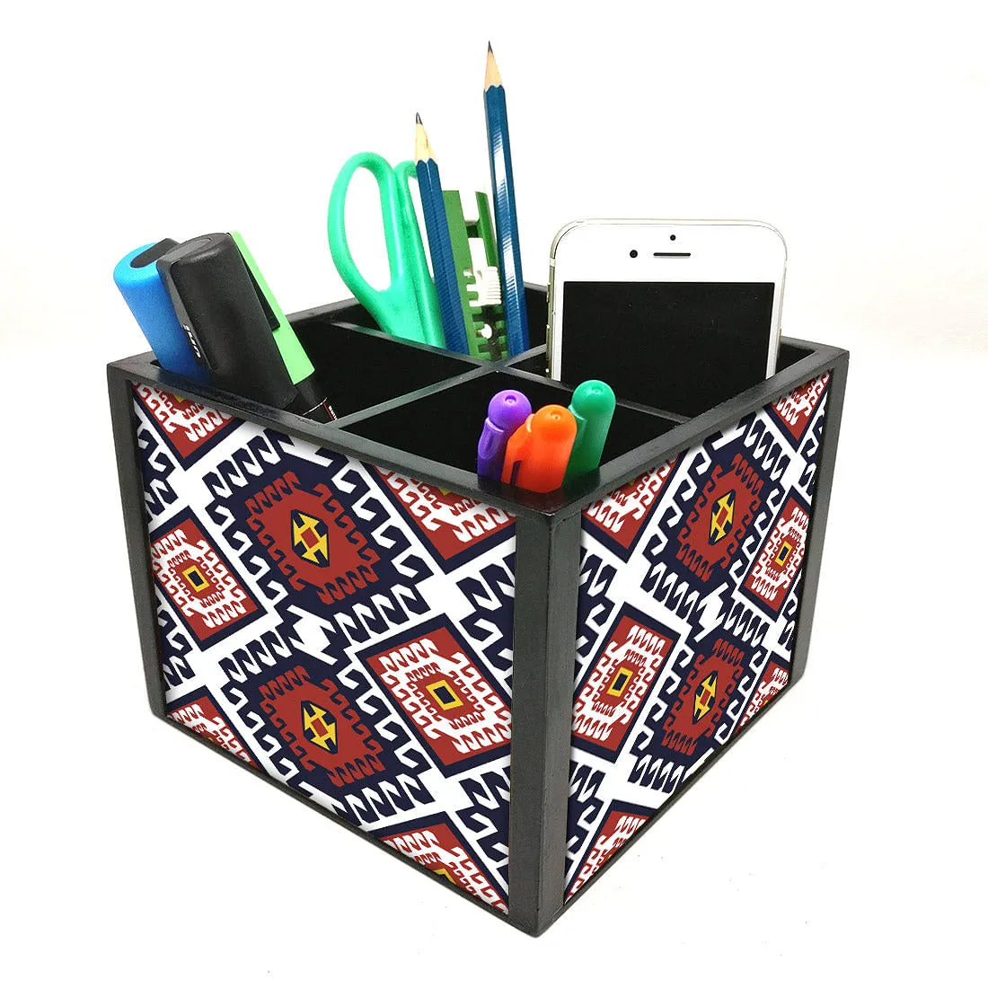 Desk Organizer For Stationery -  Diamond Pattern