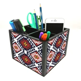 Desk Organizer For Stationery -  Diamond Pattern