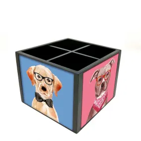 Desk Organizer For Stationery -  Hipster Dogs