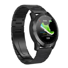 DTNO.1 S10 1.3 inches TFT Color Screen Smart Bracelet IP68 Waterproof, Steel Watchband, Support Call Reminder /Heart Rate Monitoring /Sleep Monitoring /Multi-sport Mode (Black)